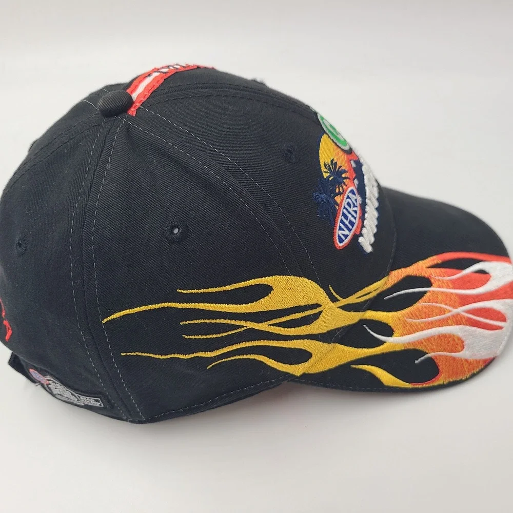NHRA Hat Adjustable Black Orange 2012 Winter Nationals Drag Racing Flames Men